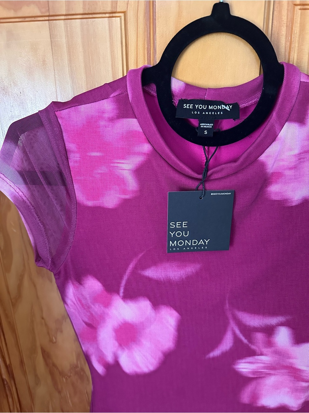 NWT See You Monday Burgundy Floral Dress - Picture 7 of 13